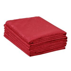 6 Pack Polyester Napkins, Printed Floral Napkins 19x19Inch Red